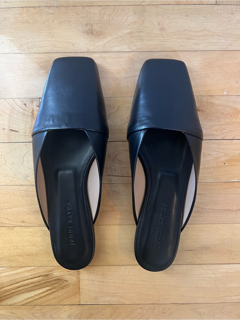 Jenni Kayne Mia Mule Black Leather Square-Toe Slip-On Size 11 - Picture 5 of 6